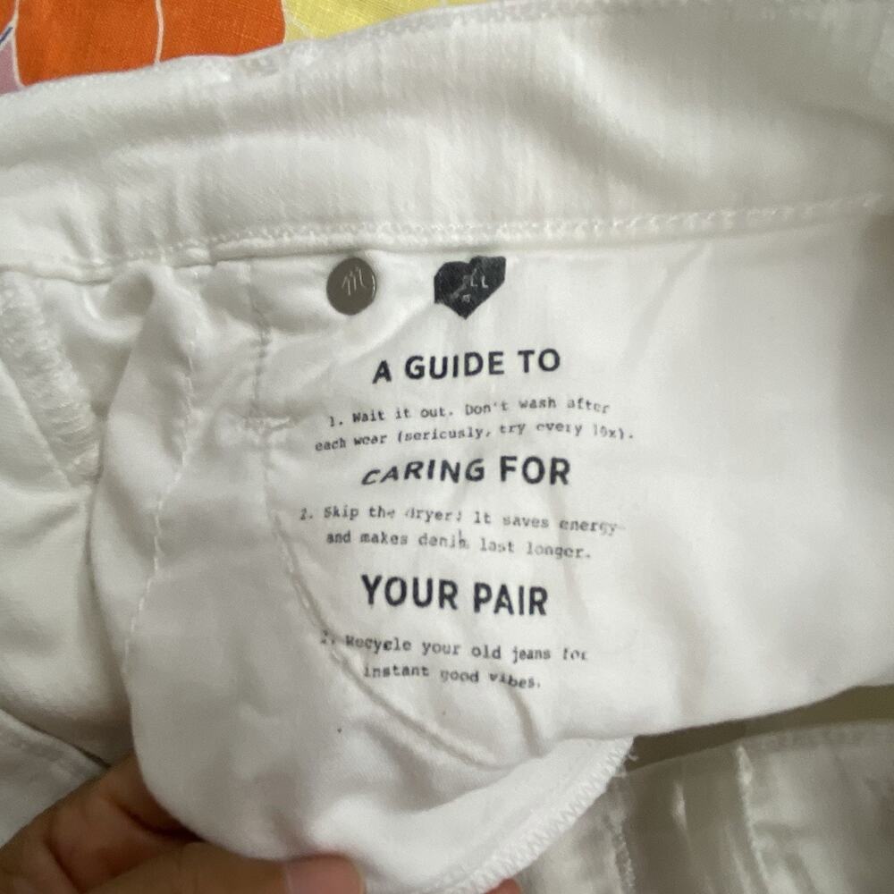 Madewell 9” High Rise Skinny Crop Jeans White Distressed Raw Hem Size 26 - Picture 8 of 14